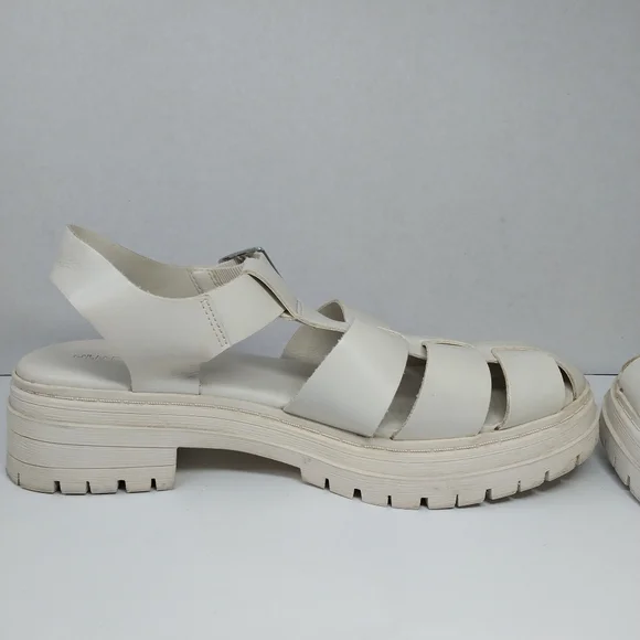 Old Navy Women's Size 8 M Chunky Y2K 90s Style Sandals Bone White Shoes - Picture 8 of 12